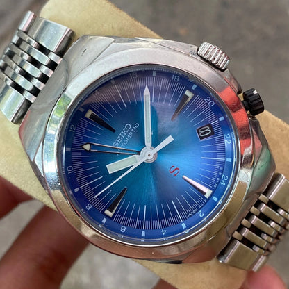 Rare Seiko SUS SCFF009 GMT Blue Dial Automatic Hi-Beat Date Vintage Watch Men