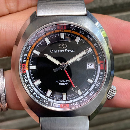 RARE Orient Star GMT WZ0091FE Automatic Date Black Dial Men Watch Vintage