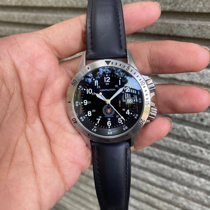 RARE Hamilton SAF Military H744511 Air Force Black Dial Swiss Made Men Watch
