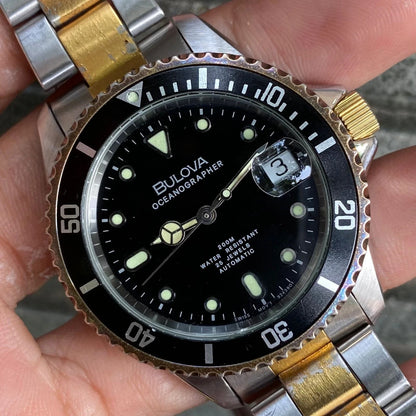 RARE Bulova Oceanographer Automatic ETA Swiss Diver Watch Men