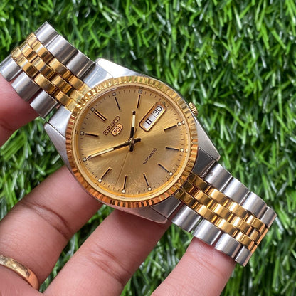 Rare Seiko 5 President SNXJ92 Automatic 7S26-3110 Two Tone Gold Vintage Watch