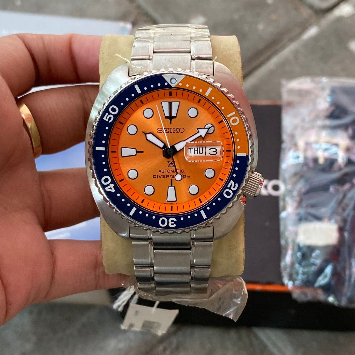 RARE Seiko Prospex SRPC95K1 Diver Orange Turtle Asia Limited Edition Watch NOS