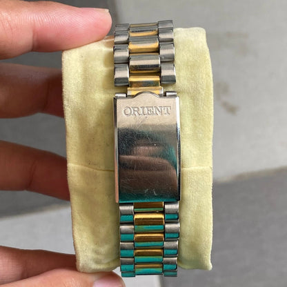 Rare Orient President Automatic Roman Index Gold Dial Two Tone Vintage Watch Men